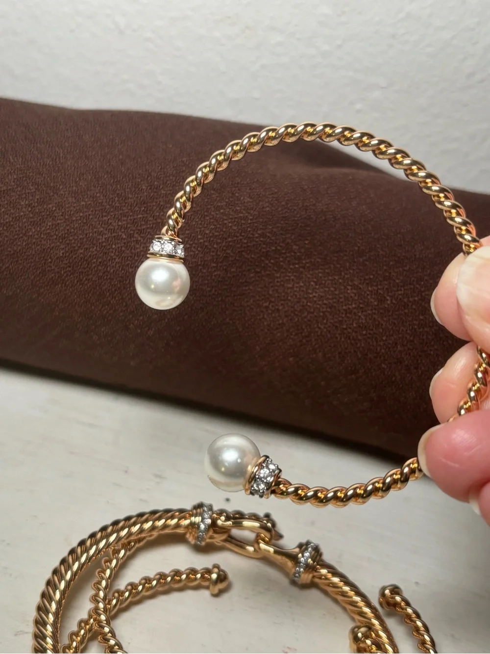 Gold Tone Stackable Rope Bangle Set - Women Jewelry